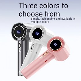Resim USB Şarj Edilebilir El Tipi Turbo Fan LED Ekranlı, 100 Hızlı Mini Taşınabilir Yüksek Hızlı Sessiz Fan, Güvenli Seyahat Açık Hava Fanı, Plastik Malzeme, Kablo Dahil, Düğme Kontrolü, Zemin Fanı, 1200mAh Lityum Pil, İç ve Dış Mekan Kullanımı, Soğutma Fanı 
