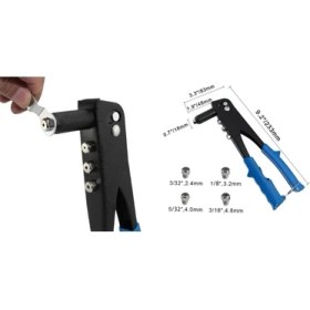 Resim Aksiyon Global Kalınlık Tek Yönlü El Perçin Tabancası 40 Yedekli ve 4 Çeşit Perçim ( Lisinya ) 