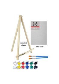 Resim Hediye Resim Seti, Resim Başlangıç Seti, Akrobat Şövale, Akrilik Boya Tuval Set, Tual Şövalye 