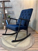 Resim Asedia Trend Siyah Kapitoneli Sallanan Sandalye Tekli Koltuk Dinlenme Koltuğu Okuma Koltuğu 