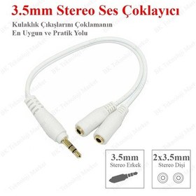 Resim 3.5Mm Stereo Kulaklık Ses Çoklayıcı Kablo 