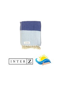 Resim %100 Pamuk Plaj Havlusu, Xxl 100x180cm, Marmaris, Gök Mavisi 