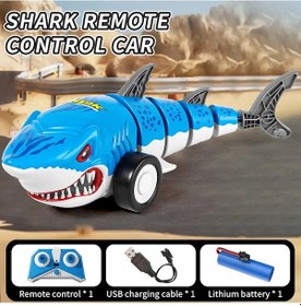 Resim 360'lü Rc Araba Köpekbalığı Oyuncak Spin Salıncak Shakable Led Dublör Uzaktan Blue 1704v 