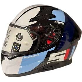 Resim Shiro Katana Sv S Power Kapalı Kask Beyaz - Lacivert - Mavi 
