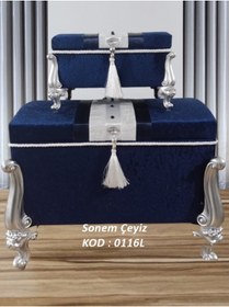 Resim Hasret Çeyiz Söz Nişan Bohça Gelin Damat Çeyiz Sandık 2li 0116l 
