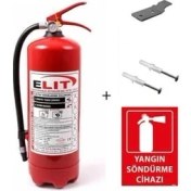 Resim Elit 6 Kg Ruhsata Uygun Köpüklü Yangın Söndürme Tüpü Askı Aparatı ve Yangın Söndürücü Kullanım Kılavuzu 