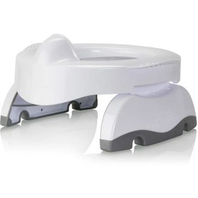 Resim Potette Plus Portatif Lazımlık - Tuvalet Adaptörü Combo Paket White Gri Silikon Astarlı STD - STD / STD 