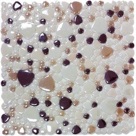 Resim MozaiKristaL Tüm yüzeylere uygulanabilir, Krem, Kahve, Bej Mix. 31.5x31.5cm Fileli Cam Mozaik ( 1 m2 Fiyatıdır ) 