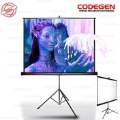 Resim Codegen TX-18 180x180 CM Siyah Arka Fonlu Tripod Ayaklı Taşınabilir Manuel Projeksiyon Perdesi 