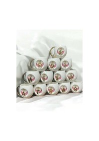 Resim Royking Letter Porselen A Harf Kupa 400 Ml Cmt 012 Pembe - Beyaz 