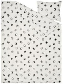 Resim IKEA Tek Kişilik Çocuk Nevresim Takımı 150x200/50x60 cm Futbol Temalı MeridyenDukkan Siyah-Beyaz 