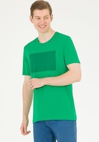 Resim Bisiklet Yaka Erkek T-shirt 