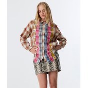 Resim Twist Desen Mix Asimetrik Kadın Gömlek (TW6250025085) 