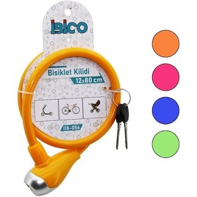 Resim Anahtarlı Metal Uçlu Plastik Kafa Bisiklet Kilit Çelik Tel Renkli Çok Renkli 