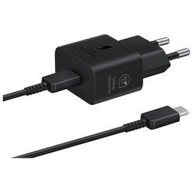 Resim Samsung Uyumlu 25 Watt Şarj Adaptörü + Kablo Seti, Siyah 