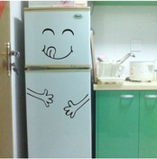 Resim Sevimli Etiket Buzdolabı Mutlu Lezzetli Yüz Mutfak Dolabı Folyo Sticker 