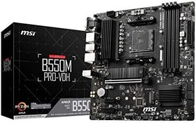Resim MSI B550M PRO-VDH AM4 DDR4 4400(OC) HDMI DP VGA M.2 USB3.2 MATX Anakart 