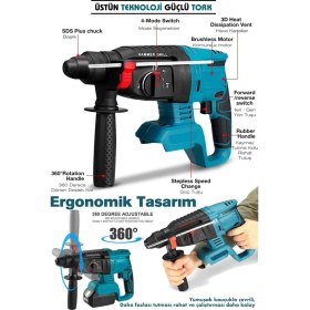 Resim 21V (BATARYASIZ) SOLO Kömürsüz Motor Darbeli Şarjlı Kırıcı Delici Matkap 2-26mm Hilti 