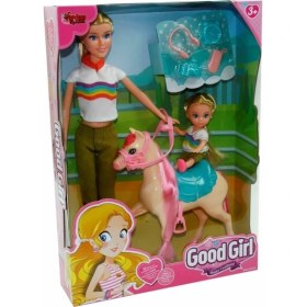 Resim WG-115162 Kutulu 29CM Atlı Kızı ve Anne Bebek - Vardem Oyuncak 