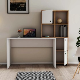 Resim Mezza Sılence Kitaplık - Çalışma Masası Takımı Sepet - Beyaz 1993 