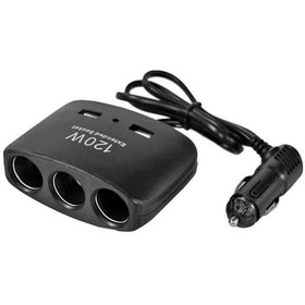 Resim ENERJİ SOKETİ ÇAKMAKLIK ÇOĞALTICI 3 GİRİŞLİ ÇİFT USB'Lİ 12V-24V 