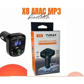 Resim Elixem Araç Çakmaklık FM Bluetooth Transmitter Modülatörü X8 15W Hızlı Şarj Oto Çakmaklık USB Mp3 Çalar Müzik ve Radyo 