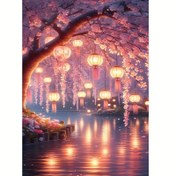 Resim DIY 5D Elmas Boyama Kiti - Yuvarlak Akrilik Elmaslarla Büyülü Sakura Gece Manzarası, 29.97x39.88 cm Tam Matkap Mozaik Sanat, Ev ve Oda için Çerçevesiz Duvar Dekoru, Yetişkinler ve Başlangıçlar için İdeal Hediye, DIY El Sanatları Kiti | Serin Manzara Sanatı | Akrilik Elmas Sanatı, Yeni Elmas Boyama Setleri 