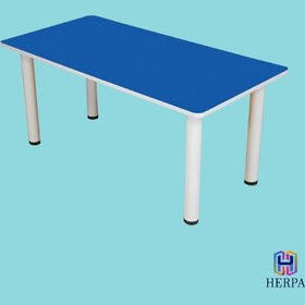 Resim Dikdörtgen Ahşap Anaokulu-Çocuk Masası 5 Farklı Renk Seçeneği - Mavi 