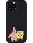 Resim mooodcase Iphone 13 Pro Max Uyumlu Sünger Bob Ve Patrickstar Desenli Kamera Lens Korumalı Darbe Emici Silikonl 
