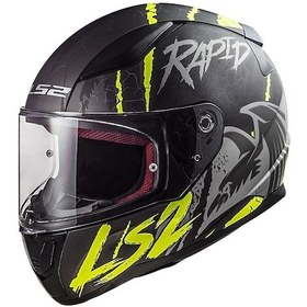 Resim Ls2 Rapıd Raven Mat Siyah - Gri - Neon Sarı Kask 