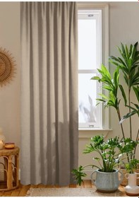 Resim Home Color Home Bej Petek Kadife Dokulu Fon Perde Düz Dikişli Ekstrafor Büzgü 1.sınıf Kalite Diğer 