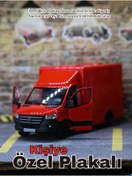 Resim bebeym Mercedes Sprinter Kargo Metal Araba - Sprinter Oyuncak Araba - Kişiye Özel Plakalı - kırmızı 