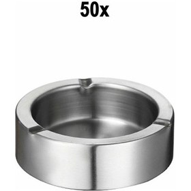Resim 50 Adet Çelik 11 Cm Kafe Restaurant Lokanta Yuvarlak Kül Tablası Küllük Mt168-50 