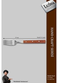 Resim Hand Craft Serisi 6 Parça Steak Et Kahvaltı Yemek Çatalı Mft-865 Gül 