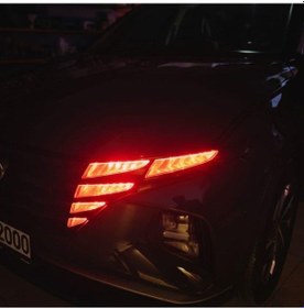 Resim Hyundai Tucson Gündüz Farı Sticker Seti Kırmızı 2021-2024 