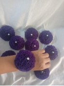 Resim Halay Kına Bride to be mor incili nedime bilekliği 