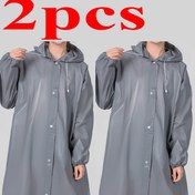 Resim 2 adet, Kalınlaştırılmış Yetişkin Yağmurluğu, Tam Vücut Tek Parça Poncho ile Bağcıklı, Kadınlar için Taşınabilir Seyahat Açık Hava Bisiklet Yağmurluğu, Rahat Stil 