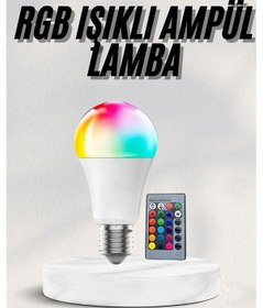 Resim Akıllı Rgb Led Ampul Led Uzaktan Kumandalı Renk Değiştiren Ampul Renkli 