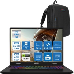Resim Msı Crosshaır 16 Hx Aı D2XWFKG-093TR Intel Core Ultra 9-275HX Aı 24GB 4tb SSD 8GB/RTX5060 115W 16 Inç 2k QHD+2560 x 1600 240Hz WINDOWS11HOME Gaming Laptop Z093TRH07+ZETTAÇANTA 