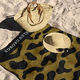 Resim New Land - Kahve Siyah Leopar Oversize Plaj Havlusu 