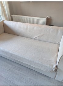 Resim Koltuk Örtüsü Kaymaz 170x210 Gofreli Krem 