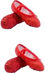 Resim Holibanna 2 Çift parıltılı spor ayakkabılar yürümeye başlayan çocuk ayakkabısı bayanlar terlik Bale ayakkabıları cep ayakkabı dans ayakkabıları katlanabilir tabanlar 