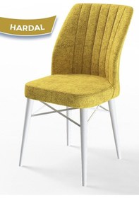 Resim Canisa Concept Flex Serisi, Üst Kalite Mutfak Sandalyesi, Gürgen Beyaz Ahşap Ayak, Hardal Sandalye Sandalye Hardal Ayaklar Beyaz 