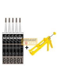 Resim Selsil 5 Adet Şeffaf Silikon 280 Ml + 1 Adet Kupa Silikon Tabancası 