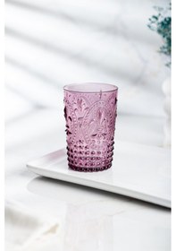 Resim Akrilik Mürdüm Tekli Kısa Bardak & Su Meşrubat Kahve Yanı Bardağı 400 ml ( Cam Değildir) 