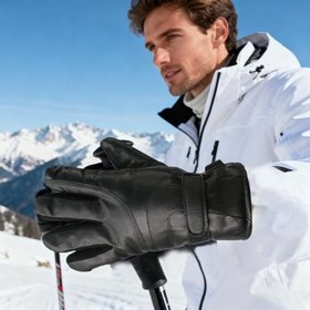 Resim Isıtmalı Elektrikli Eldivenler,Su Geçirmez Kalınlaştırılmış Parmaksız - Su Geçirmez USB Şarjlı Elektrikli Kadın Kayak Eldivenleri,Açık Hava Kampçılığı Yürüyüşü Motosiklet Bisiklet Sürüşü İçin 