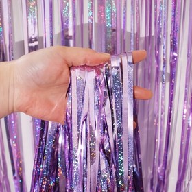 Resim Lüks Kalınlaştırılmış Holografik Payet Akışları - Düğün Doğum Günü Parti Dekoru, Festivite Konfeti Bandı Fringe, Elektrik Gerektirmez 