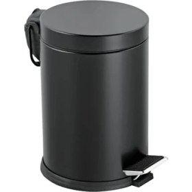 Resim AyrStore Premium Serisi 5 Litre Hacimli Paslanmaz Banyo-Mutfak Pedallı Çöp Kovası Siyah, 5l 