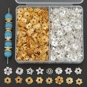Resim 300 adet/kutu 300 adet/çeşitli uç kapakları, çinko alaşımı, rastgele karıştırma, çiçek aralayıcı boncuklarla birlikte, kolye uç kapakları, kapa, uç kapakları, püskül şapka uç kapakları ile birlikte, DIY takı yapımı, el yapımı boncuk, DIY anahtarlıklar, küpeler, bilezikler, çanta aksesuarları, tatil takı yapımı 