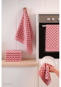 Resim 10 Lu Dama Desenli Mutfak Kurulama Bezi 50x70 Cm Kırmızı Renkli 